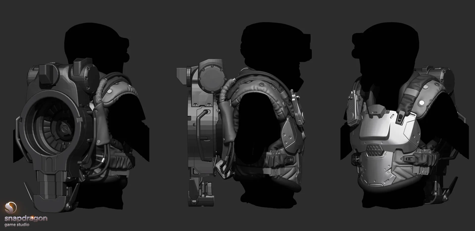 Work in progress of the drone for the high poly asset
