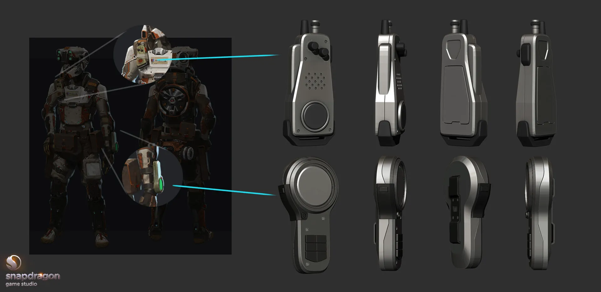 Work in progress of the accessories for the high poly asset