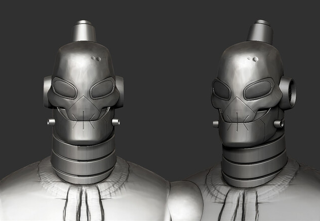 Robot skull head sculpt