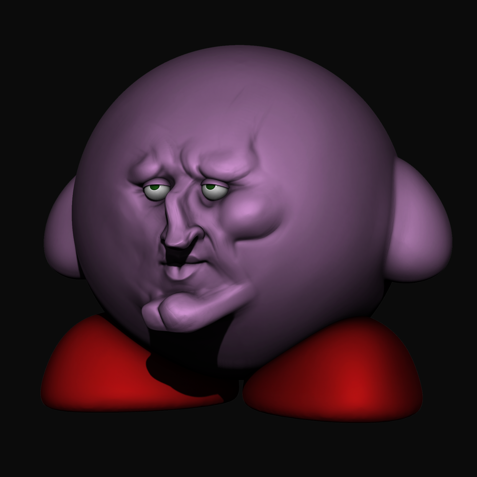 Grumpy old-man character sculpt, Kirby-inspired